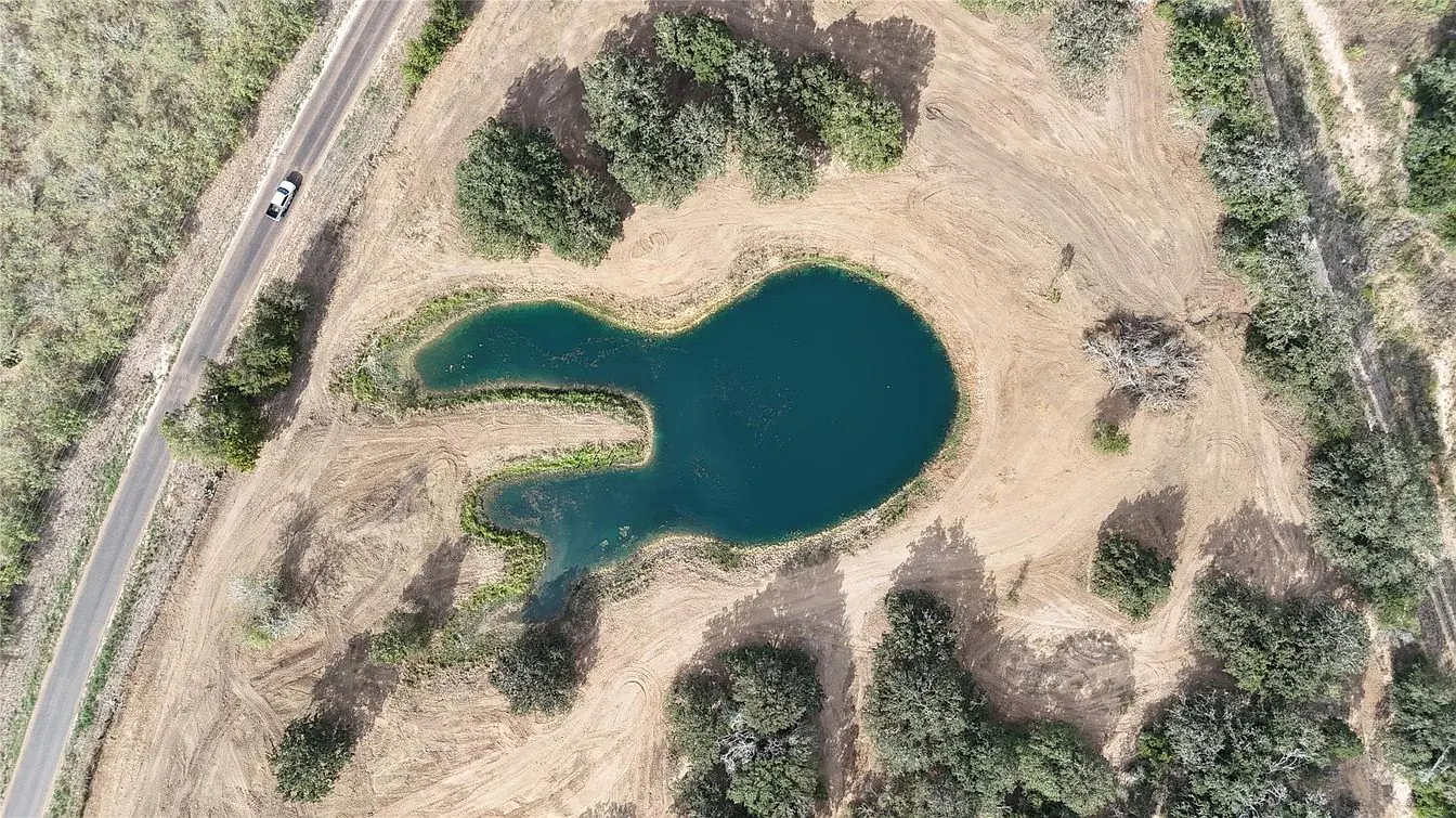 Top down view of the corner tract pond